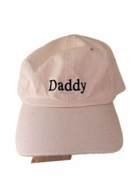 Urban Outfitters Light Pink Hat with Black Logo
